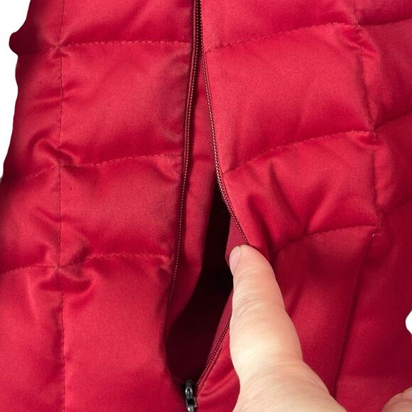 Calvin Klein Women’s Quilted Duck Down Red Hooded Jacket Size Medium - Picture 11 of 12